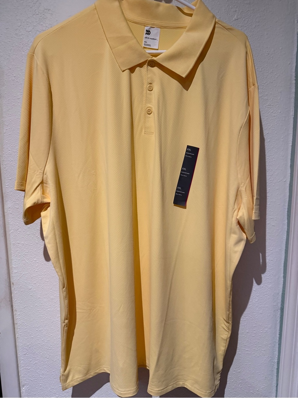 all in motion Men's Pale Yellow Classic Polo